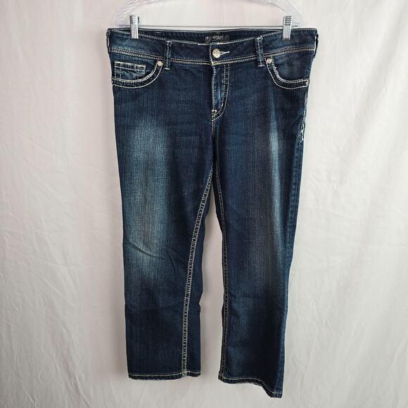 Silver Suki Capri Denim Women's 34 Blue Dark Wash - Picture 1 of 15
